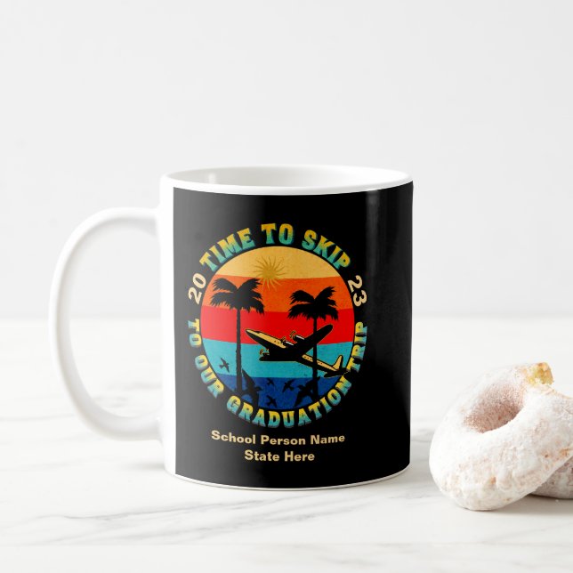 Grad Graduation Senior Class High School Custom Coffee Mug (With Donut)