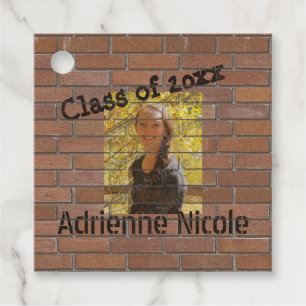 Grad Graffiti Photo on Bricks Favour Tags