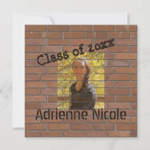 Grad Graffiti Photo on Bricks Shower Curtain Napki Invitation