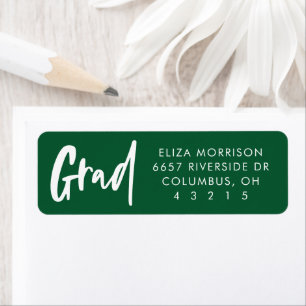 Grad green return address label