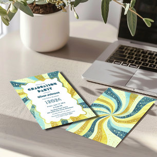Grad Groovy Retro Graduation Invitation