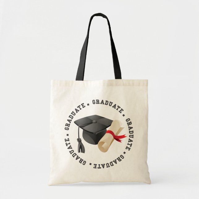Grad Hat and Degree Tote bag (Front)