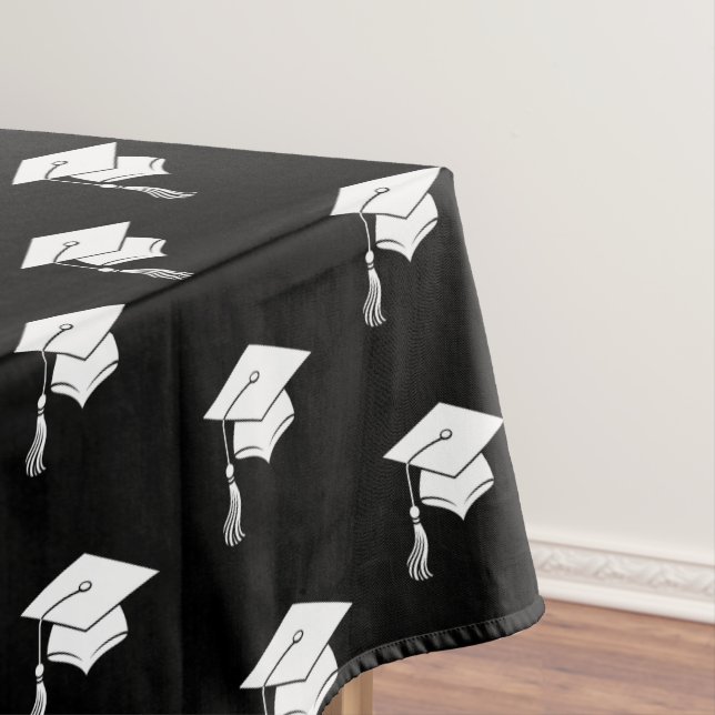 Grad Hat and Tassel Graduation Celebration Tablecloth (In Situ)