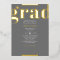 Grad Modern Bold Graduation Party Gray Rose Gold 