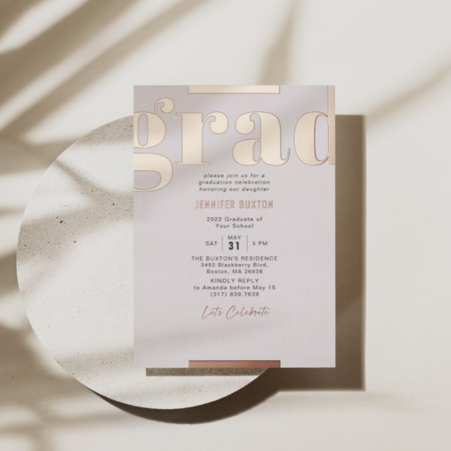 Grad Modern Bold Graduation Party Rose Gold (Creator Uploaded)