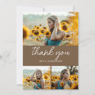 Grad Modern Photo Class of 2023 Senior Graduation Thank You Card