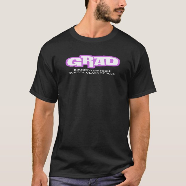 grad modern trendy graduation personalised T-Shirt (Front)