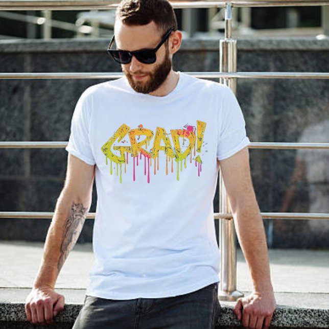 Grad Modern Trendy Graduation Personalised T-Shirt (Creator Uploaded)