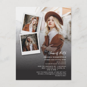 Grad Multi Photo Script Graduation 2026 Party Invitation Postcard