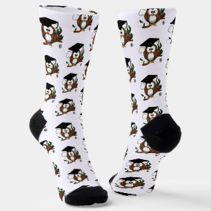 Grad Owl Diploma Graduation Socks