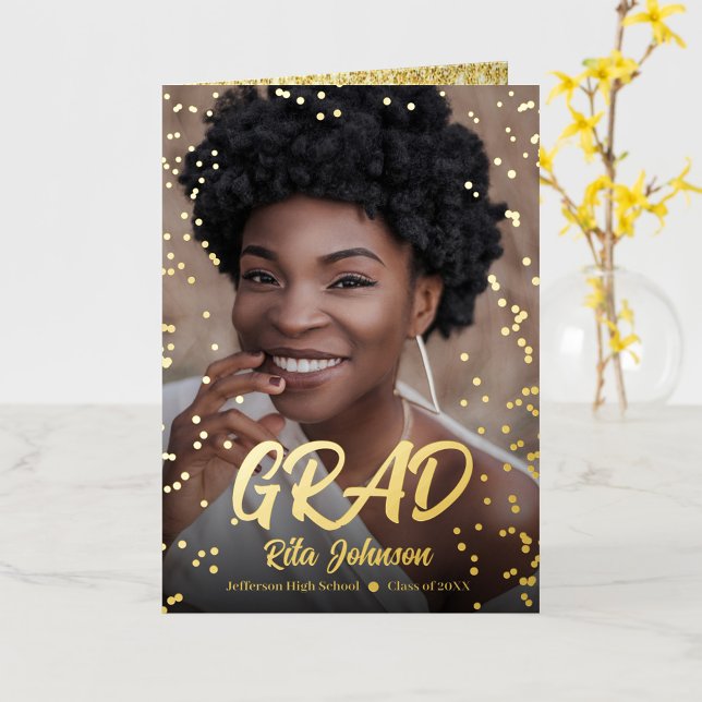 Grad Party 2023 Gold Glitter Graduate Invitation (Creator Uploaded)