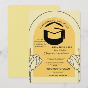 Grad party invitation cap icon and “2026 Grad Part