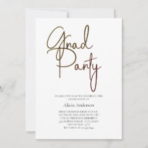 Grad Party Invitation | Laga Font Black White Mode