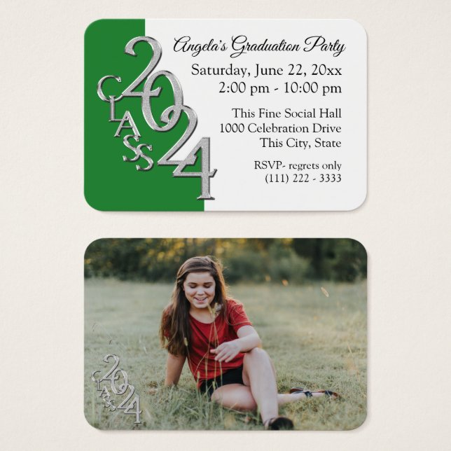 Grad Party Mini Pocket Photo Insert Card 2024 (Front & Back)