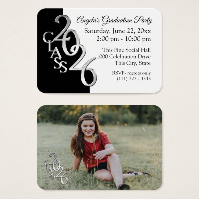 Grad Party Mini Pocket Photo Insert Card 2026 (Front & Back)