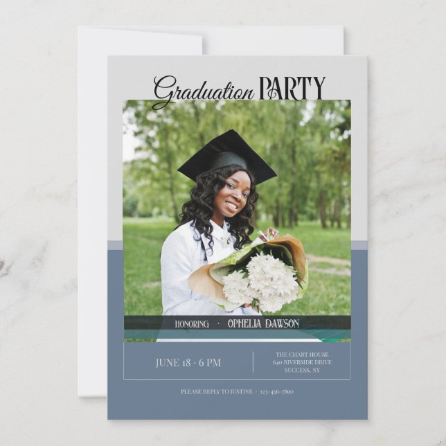 Grad Party Photo Invitation (Front)