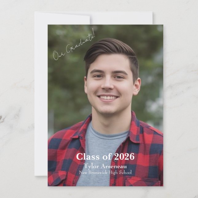  Grad Party  Photo Invitation Personalize (Front)