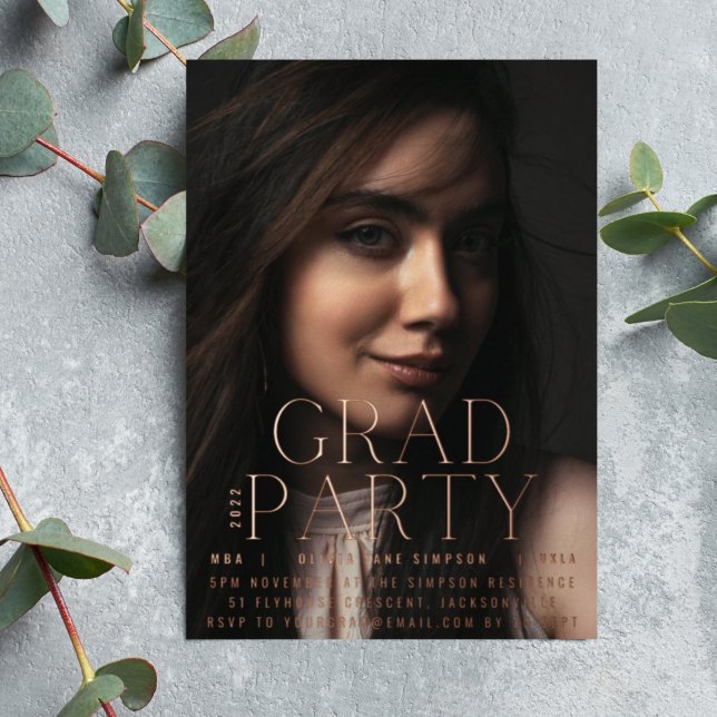GRAD PARTY | Rose Gold Pressed Modern College (Creator Uploaded)