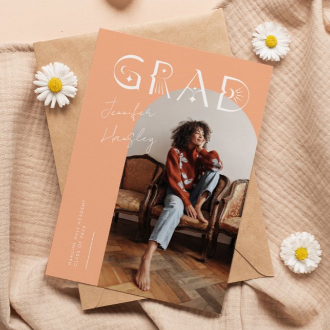 GRAD Peach Arch Mystical Graduation Announcement (Creator Uploaded)