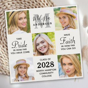 Grad Personalised 5 Photo Collage Graduation Invitation