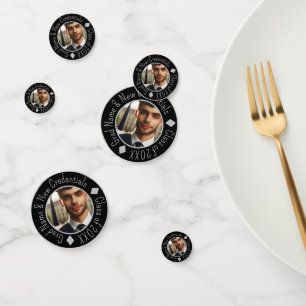 Grad Photo Black, Silver Diamond Graduation Decor Confetti