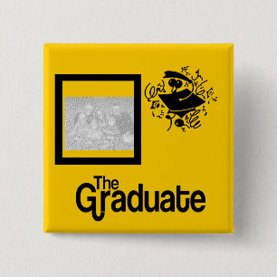 Grad Photo BUTTON-- choose COLOR 15 Cm Square Badge