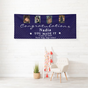 Grad Photo Collage Banner - Custom Party Sign