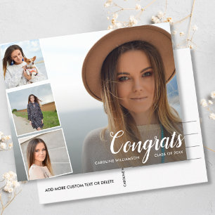 Grad Photo Collage Graduation Announcement Postcard