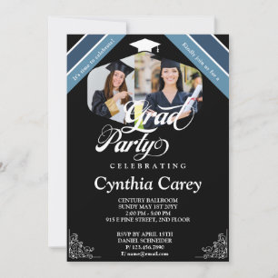 Grad Photo Collage Graduation Party  Invitation