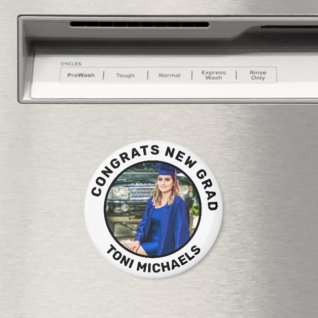 Grad Photo Magnet - Personalised Name Custom Year (In Situ (Dishwasher))