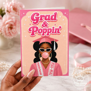 Grad & Poppin' Bubblegum Pink Graduation Card