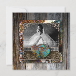 Grad Quinceanera Sweet 16 Vintage Farmhouse Invitation