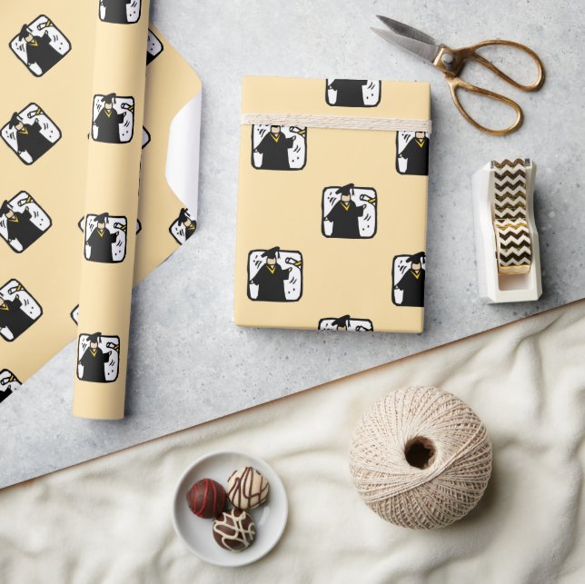 Grad Receiving Diploma Graduation Wrapping Paper (Crafts)