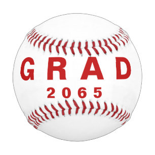 Grad Red Name Date Graduation Gift Baseball