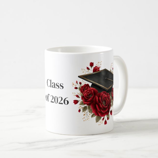 Grad Red Roses Coffee Mug (Front Right)