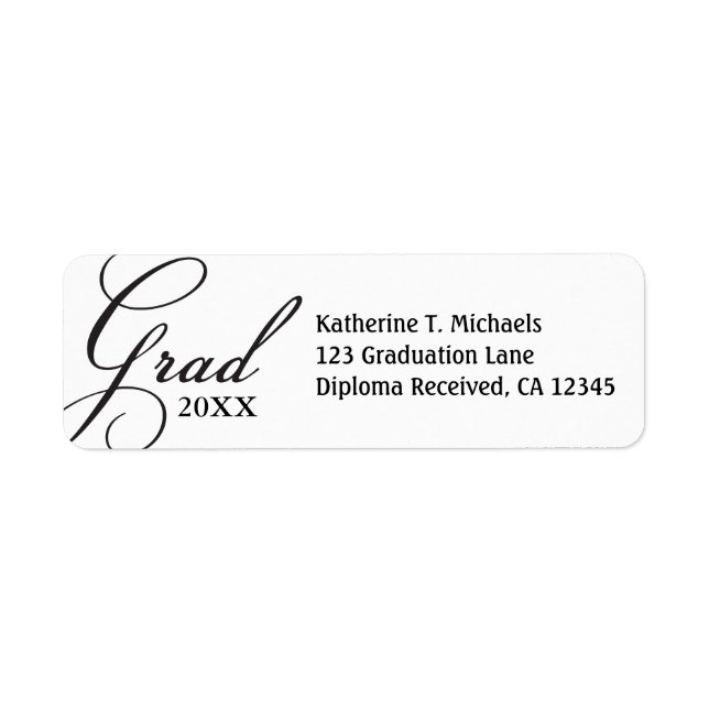 Grad Return Address Label (Front)