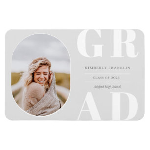 GRAD Rounded Photo Frame Graduation Magnet