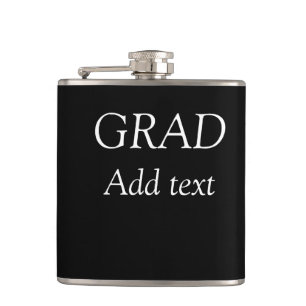 Grad simple minimal graduation elegant modern typo hip flask