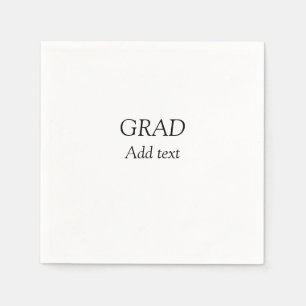 Grad simple minimal graduation elegant modern typo napkin