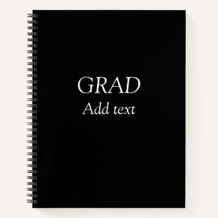 Grad simple minimal graduation elegant modern typo notebook