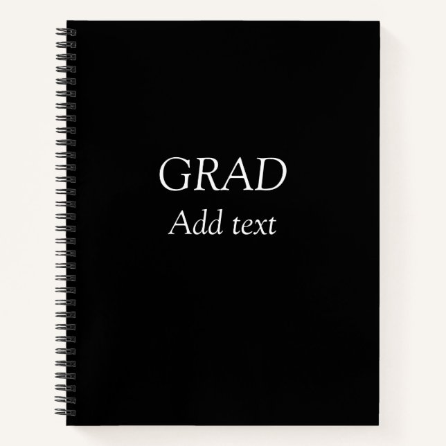 Grad simple minimal graduation elegant modern typo notebook (Front)