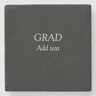 Grad simple minimal graduation elegant modern typo stone coaster