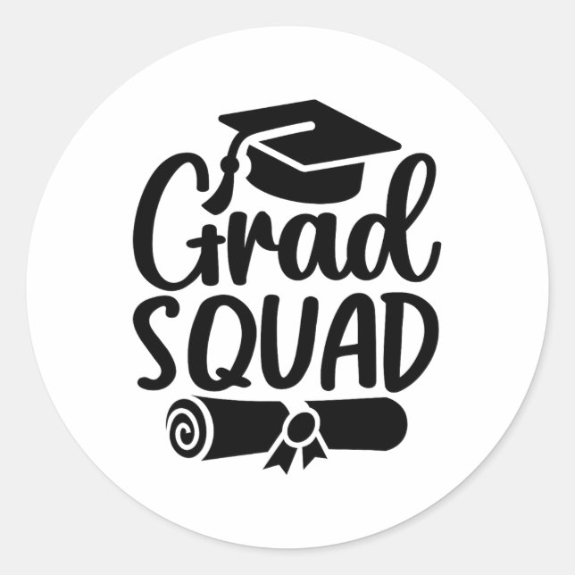 Grad Squad Cl Of 2025 Graduation  Classic Round Sticker (Front)