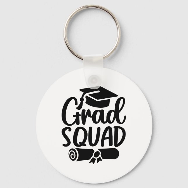 Grad Squad Cl Of 2025 Graduation  Key Ring (Front)