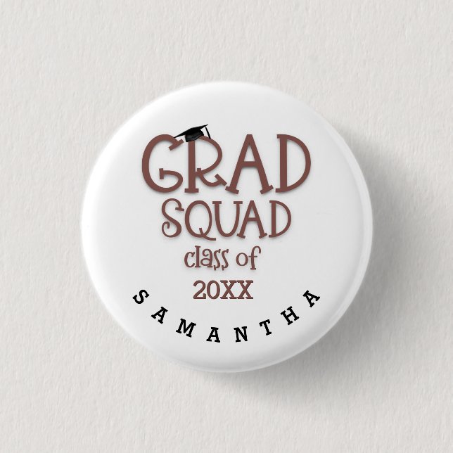 Grad Squad Girly Name Year Graduate 3 Cm Round Badge (Front)