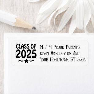 Grad Star Class of 2025 Graduation  Return Address Label