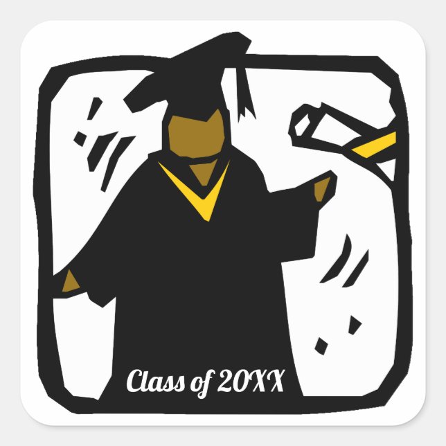 Grad Student Graduation Square Sticker (Front)