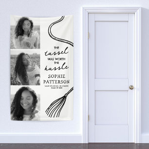 Grad Tassel 3 Photo Graduation Banner