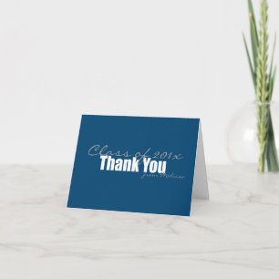 Grad Thank You with Name: Blue Card
