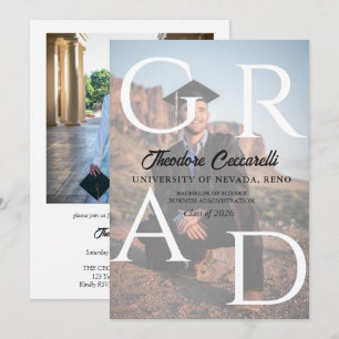 GRAD, Two-Image Graduation Announcement & Invite